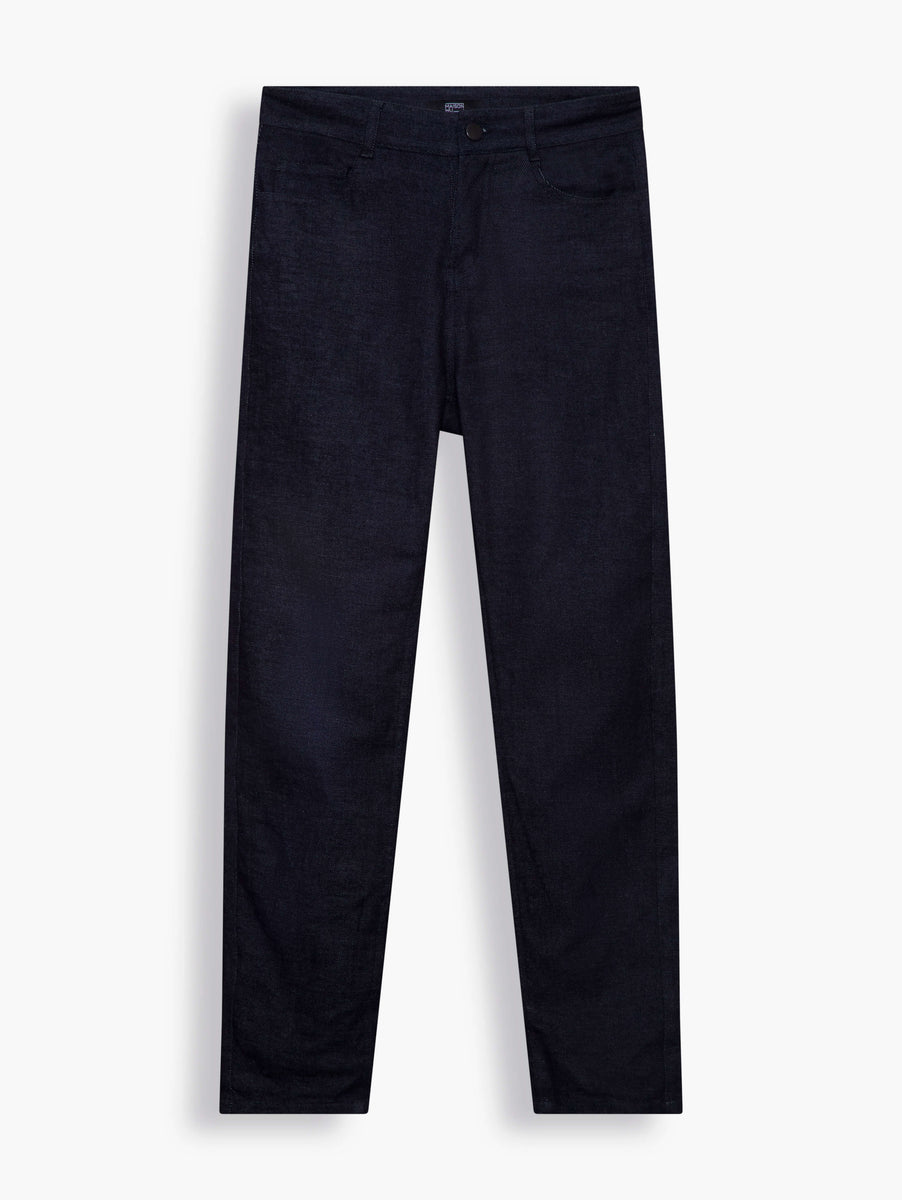 High-Rise Straight-Leg Jeans in Dark Indigo – MAISON WU