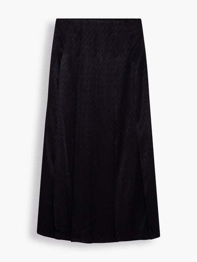 Pleated Midi Skirt in Midnight Black. Whatever styles you wear the pleated midi skirt will leave you looking chic and put together. Create the classic “black dress” ensemble with the matching black midi skirt and your most extravagant jewellery.